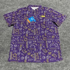LSU Tigers Shirt Mens Large Purple Columbia PFG Super Slack Tide Vented NCAA picture