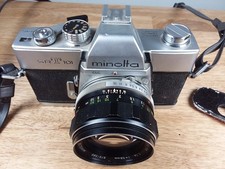 Vintage Minolta SRT101 35mm Film Camera & MC Rokkor PF 1:1.4 F=58mm Lens picture