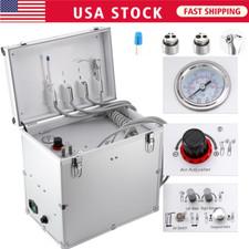 AZDENT Portable Dental Moble Delivery Unit Air Compressor Syringe Suction 4Hole picture