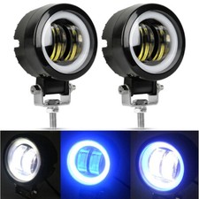 2X 3inch Round LED Work Light Bar Spot Pods Driving Fog Halo Offroad ATV UTV 4WD picture