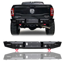 Vijay Steel Rear Bumper W/LED Lights&Sensor Holes For 10-18 Dodge Ram 2500/3500 picture