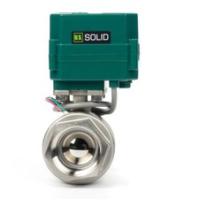 U.S. Solid Motorized Ball Valve 1 1/2in Full Port SS 9-24V NC Auto Return picture