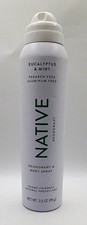 2 x Native Aluminum-Free Deodorant Spray Paraben-Free Eucalyptus & Mint 3.5 oz picture