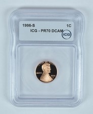 1998-S Lincoln Memorial Cent PR70 DCAM ICG picture