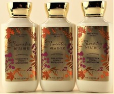 QTY 3 - Bath & Body Works SWEATER WEATHER Body Lotion Moisturizer Cream 8oz picture