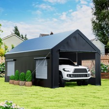 12'x 20' Outdoor Heavy Duty Carport, Portable Garage with Roll-UP Doors, Windows picture
