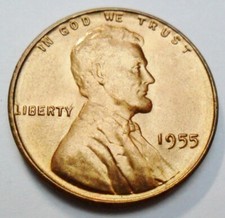 1955 P Lincoln Wheat Cent / Penny  AVE CIRCULATED  **FREE SHIPPING** picture