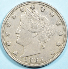 1883 No Cents Liberty Head V Nickel ~ XF EXTREMELY FINE ~ US Coin picture