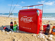 Coca-Cola 14Qt Vintage Metal Cooler Red Ice Chest Box Retro BBQ Camping Gift picture