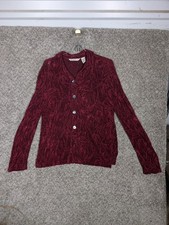 French Laundry Long Sleeve Women's Sz PM Burgundy Floral Embossed Blouse  picture