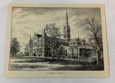 1896 magazine engraving SALISBURY CATHEDRAL picture