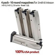 4 Pack Smith & Wesson 59/M915/M910/Marlin Camp 9 10 Round 9MM Magazines S.S picture