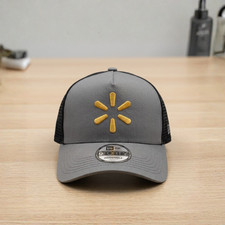 Walmart Logo Spark Embroidered Gray Trucker Hat Tech Mesh Cap Baseball Hat picture