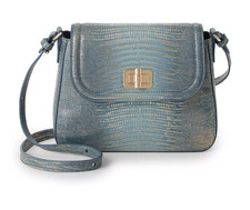 $325. Brahmin Gianna Small Crossbody Bag Moonlit Blue Balla Silver picture