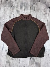 KUHL Women’s Fleece Jacket L Brown Full Zip Stand-Up Collar Zipped Pockets picture