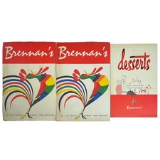 Vintage 1950s BRENNAN'S Restaurant Royal Street New Orleans Dinner Lunch Dessert picture