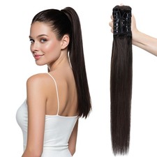 MY-LADY Human Hair Ponytail Extension Straight Claw Clip 18