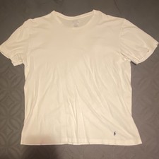 Polo Ralph Lauren Men’s Classic Fit Crew Neck White Cotton Jersey Logo Tee L picture