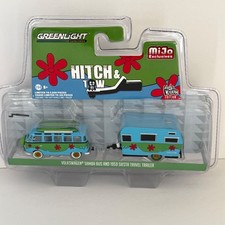 GreenLight Hitch & Tow 1:64 Volkswagen Samba Bus & 1959 Siesta Trailer MiJo picture
