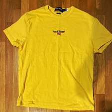 Polo Sport Ralph Lauren Yellow Classic Fit Crew Neck Tee M Embroidered USA picture