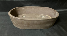 Vintage Japanese Tokoname Bonsai Pot Oval Unglazed Sankyo Signed picture