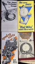 FOUR ANTIQUE Ames Pocket Gauges ADVERTISEMENTS AND INSTRUCTION BOOK SEE ALL PICS picture