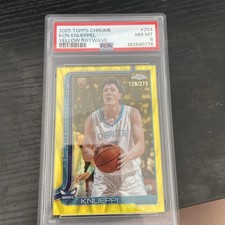 2025-26 Topps Chrome Kon Knueppel RC RayWave Yellow Refractor #/275 PSA 8 picture