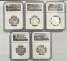 2019-S PROOF QUARTERS, NGC PF70 ULTRA CAMEO, FIRST RELEASE, COMPLETE 5 COINS SET picture