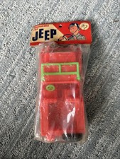 Rare Vintage NOS -1960’s-1970s Plastic Red Jeep Toy Sealed picture