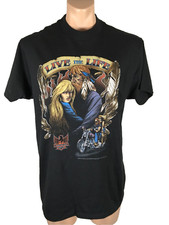 VTG 1992 Live the Life American Biker XL 3D Emblem Hippies Harley NEW Southern picture