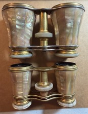 Antique Lemaire Paris Mother of Pearl Opera Glasses Lot(2) with Cases Aug 6 1887 picture