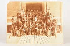 1890s Mounted Albumen Print 13 ½ x 10 ¼'' - Military Academy Class - Boston V22 picture