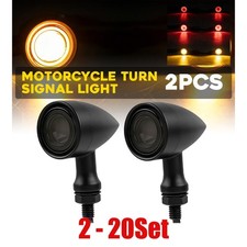 2-20x Amber&Red Motorcycle Black LED Bullet Turn Signal Brake Running Light M10 picture