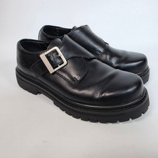 Vintage Y2K Skechers Men's 7 Chunky Lug Sole Monk Strap Oxford Black Chunky picture
