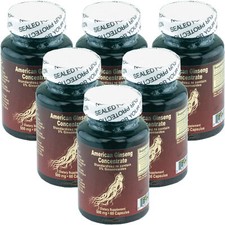 6 x American Ginseng Concentrate Extract 500 mg 60 Caps 6 Month Supply picture