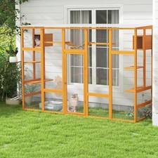 COZIWOW 72’’ Outdoor Cat Enclosure Large Wooden Cat House Playground 4 Platforms picture