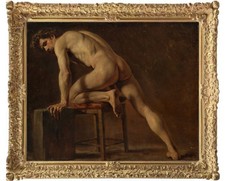 Hand Painted Old Master-Art Antique style Oil Painting art Male Nude On Canvas picture