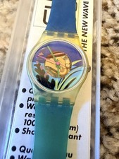 Swatch Watch Vintage Black Coral LK101 1986 Box and Manual  picture