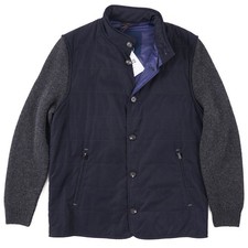 Manto 'Cino' Quilted Jacket with Knit Wool-Cashmere Sleeves L (Eu 52) NWT picture