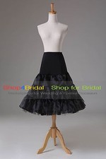 Hot White/Black Bridal Wedding Petticoat Crinoline Underskirt Hoop/Hoopless picture