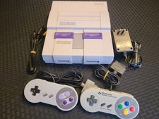 Super Nintendo SNES System Console With 2 Controllers, AC & A/V Cords, Mario opt picture