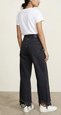 ✨ DL1961 Hepburn Jeans NWOT Washed Black Raw Hem Wide Leg ✨ size 28 picture