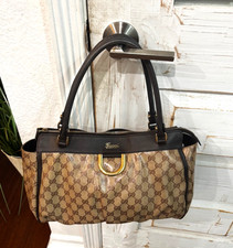 AUTHENTIC Gucci Brown Crystal Canvas D-Ring Abbey Zip Tote - NICE picture