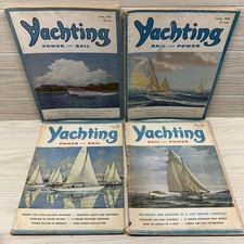 Lot of 4 Vintage Yachting Magazines 1955 1956 1957 1958 Sailing Boat Nautical picture