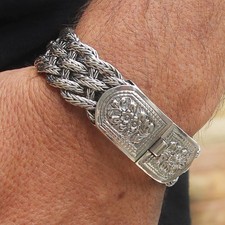 Gorgeous High-Quality Braided Bracelet, made of Solid 925 Sterling Silver. picture