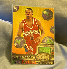 SkyBox 1997-98 Metal Universe Allen Iverson #20 Philadelphia 76ers Reebok Gold picture