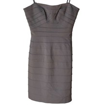 NEW BCBG MaxAzaria Strapless Gray Bandage Dress Bodycon Stretch Size 6 NWT picture