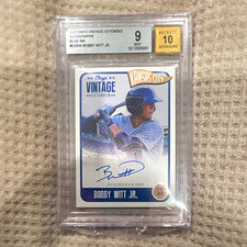 Onyx Authenticated 2020 Vintage Extended Blue Ink Auto Bobby Witt Jr. EABW BGS 9 picture