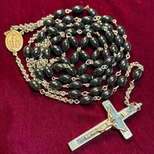 Vintage Heavy Ebony Wood Bead 36