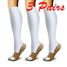 3Pair Copper Compression Socks Medical Support Stocking Therapeutic Socks Relief picture